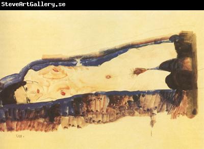 Egon Schiele Reclining Nude with Black Stockings (mk12)